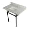 Kingston Brass 36X22 Carrara Marble Vanity Top W/Brass Feet Combo, Carrara Marble/Blk KVPB36MBSQ0 - alternate 1
